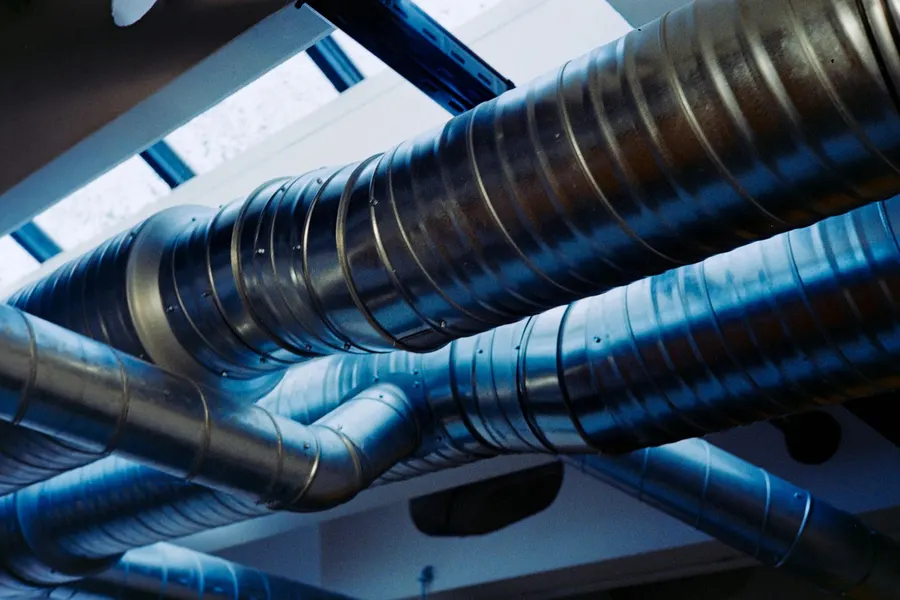 Insulated ductwork overhead