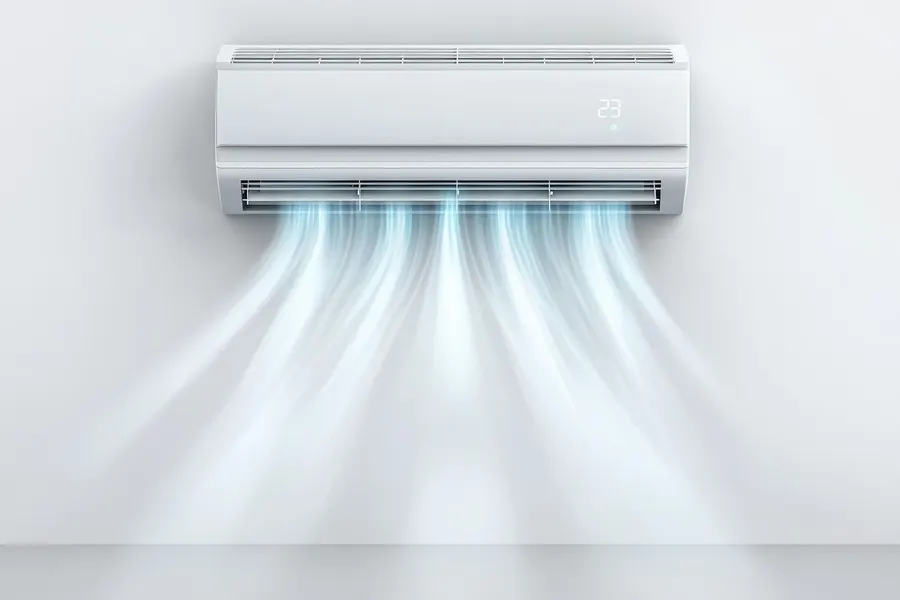 A mini split delivering cool air