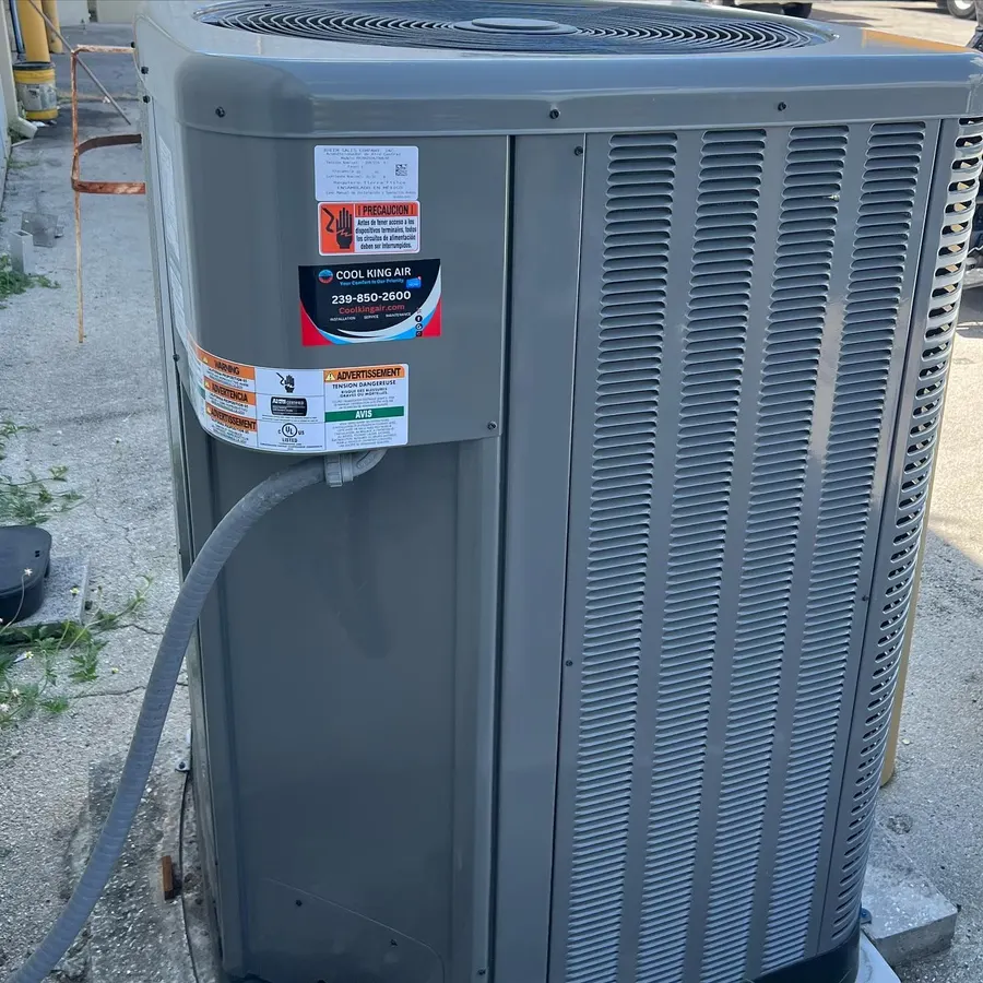 A Cool King Air condenser installation with the Cool King Air service sticker
